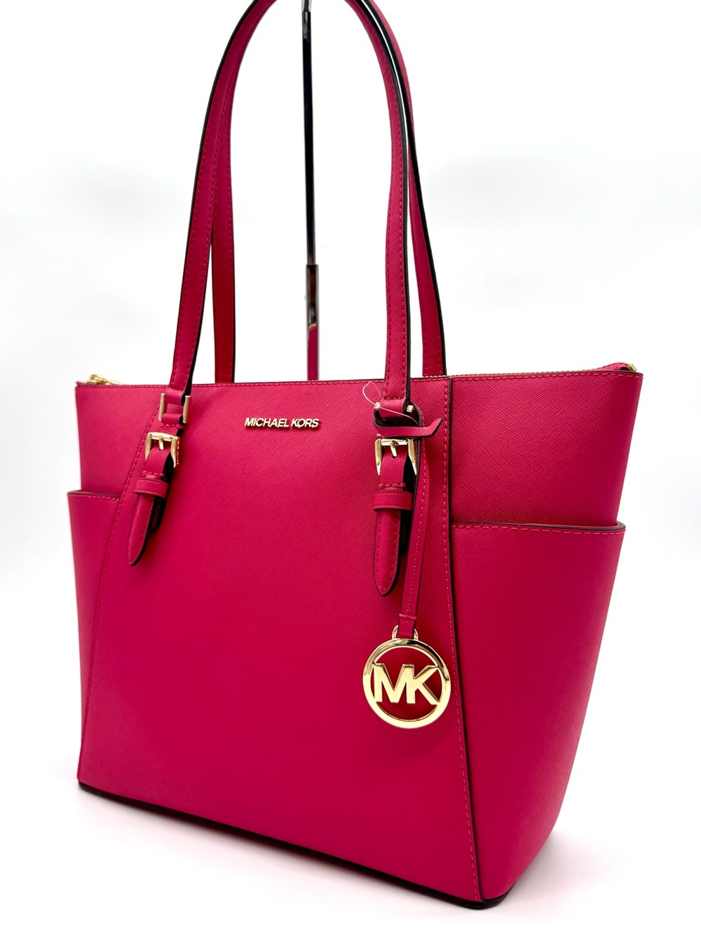 Michael Kors Large Charlotte Tote Bag Electric Pink